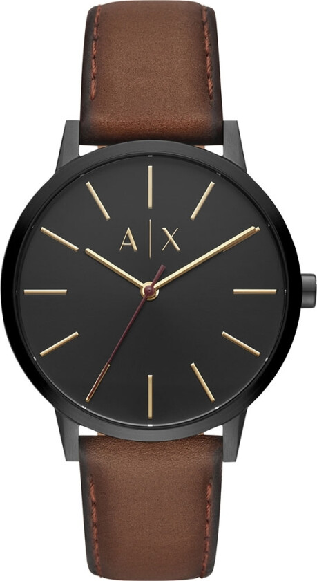 Cayde AX2706 - Kvarts - Sort - Herreklokker - Skinn - Mineral