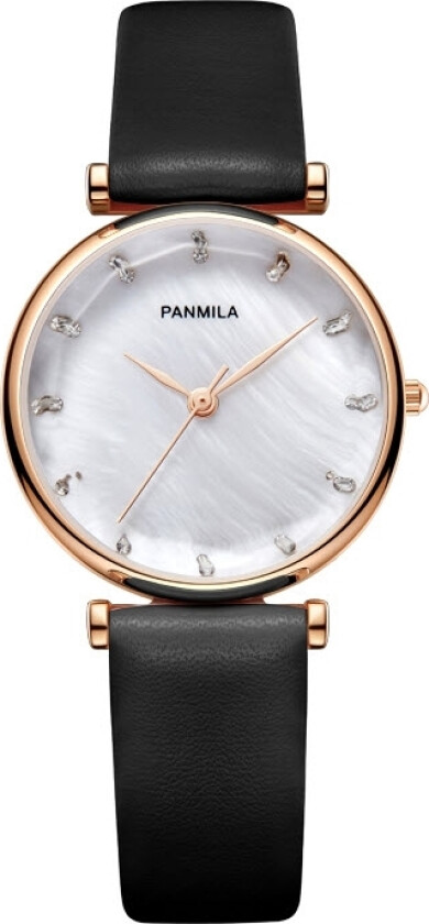 Ladies P0152M-DZ1RHW - Kvarts - Rosegull - Dameklokker - Skinn - Mineral
