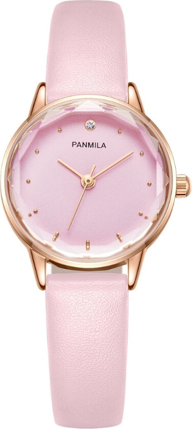 Ladies P0156S-DZ1RLL - Kvarts - Rosegull - Dameklokker - Skinn - Mineral