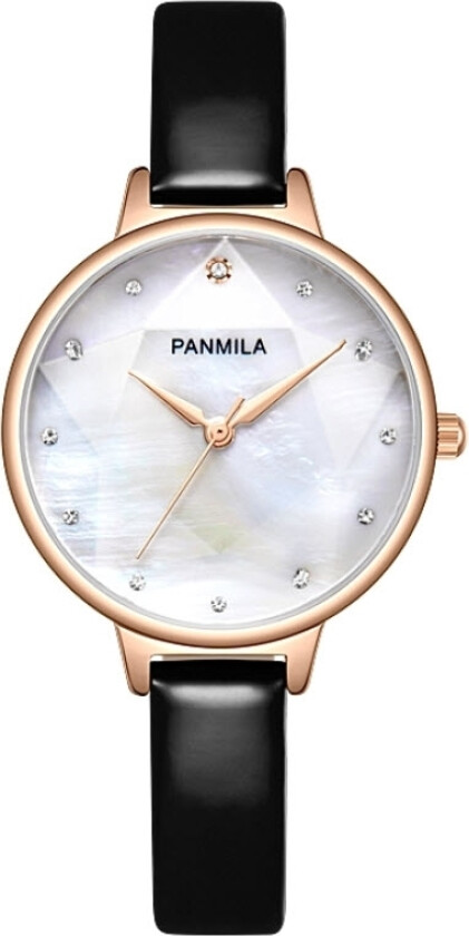 Ladies P0205M-DZ1RHW - Kvarts - Rosegull - Dameklokker - Skinn - Mineral