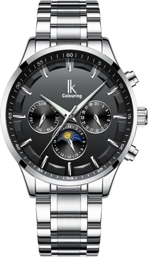 Automatic K015GA1-SLBLKSL - Automatisk - Sølv - Herreklokker - Rustfritt stål - ledd m/pin - Mineral