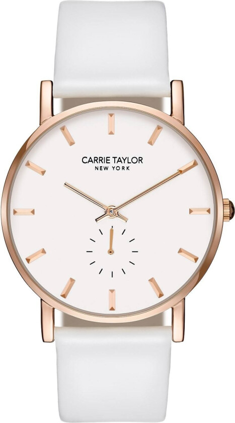 Lincoln Rosegold/White White Leather - Kvarts - Rosegull - Dameklokker - Skinn - Mineral