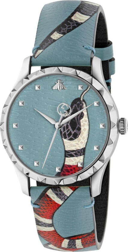 G-Timeless YA1264080 - Kvarts - Sølv - Unisex - Skinn - Safir