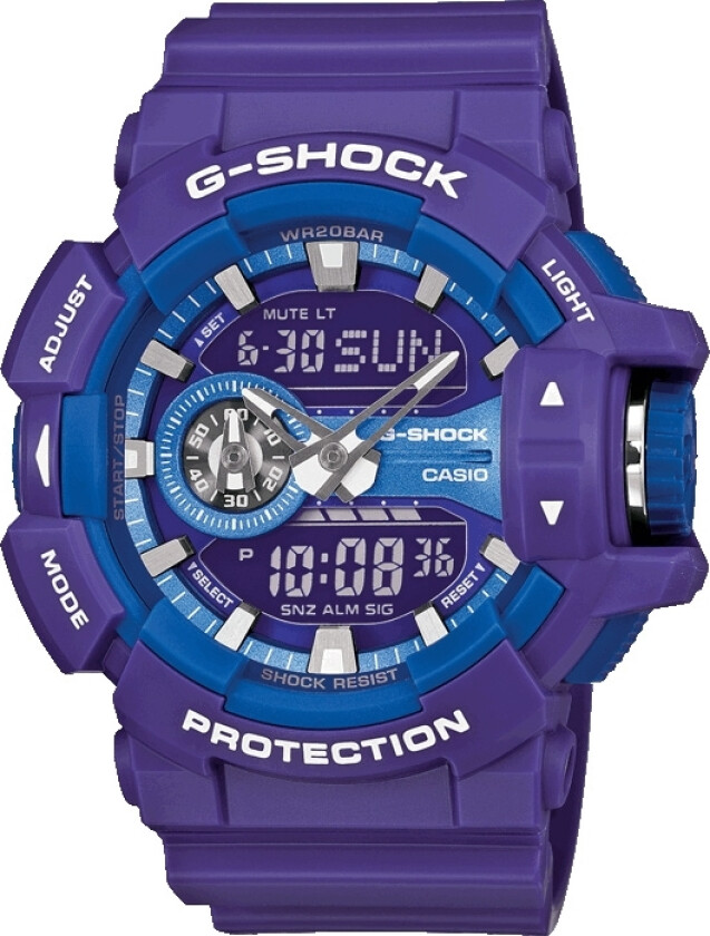 G-Shock GA-400A-6AER - Anadigi - Lilla - Herreklokker - Resin - Mineral
