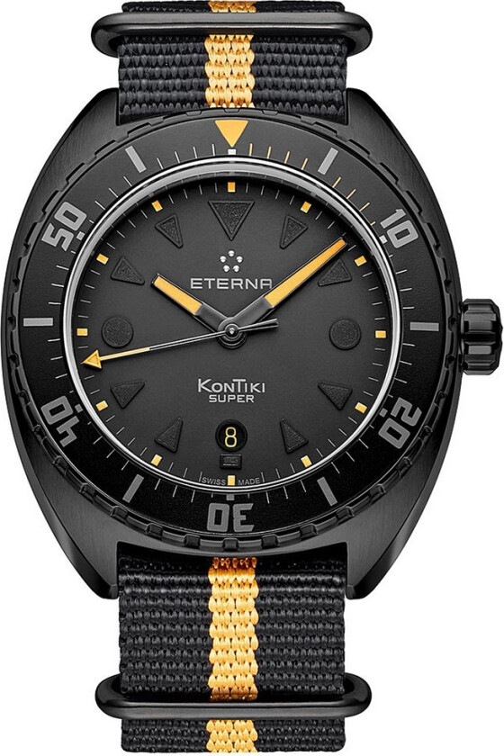Eterna Super KonTiki Black 888 L.E. 1273.43.41.1365 - Automatisk - Sort - Herreklokker - Stoff - Safir