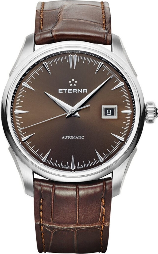 Eterna 1948 Legacy Date 2951.41.50.1323 - Automatisk - Sølv - Herreklokker - Skinn - Safir
