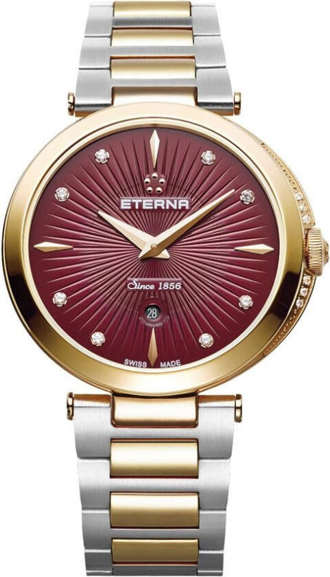 Eterna Grace Lady 2560.55.76.1712 - Automatisk - Gull - Dameklokker - Rustfritt stål - ledd m/pin - Safir