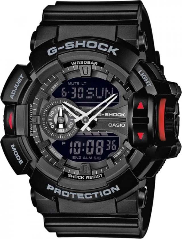 G-Shock GA-400-1BER - Anadigi - Sort - Herreklokker - Resin - Mineral