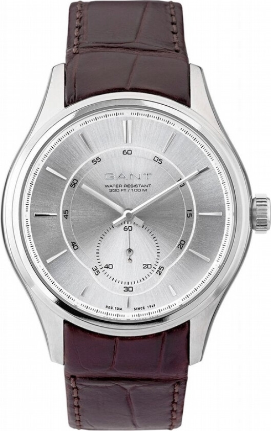 Branford W70672 - LQ - Kvarts - Sølv - Herreklokker - Skinn - Mineral