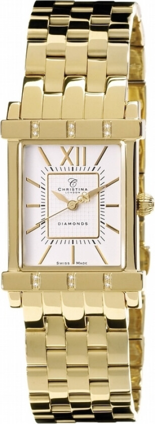 Christina Lady Watch 143GW - Kvarts - Gull - Dameklokker - Rustfritt stål - ledd m/pin - Mineral