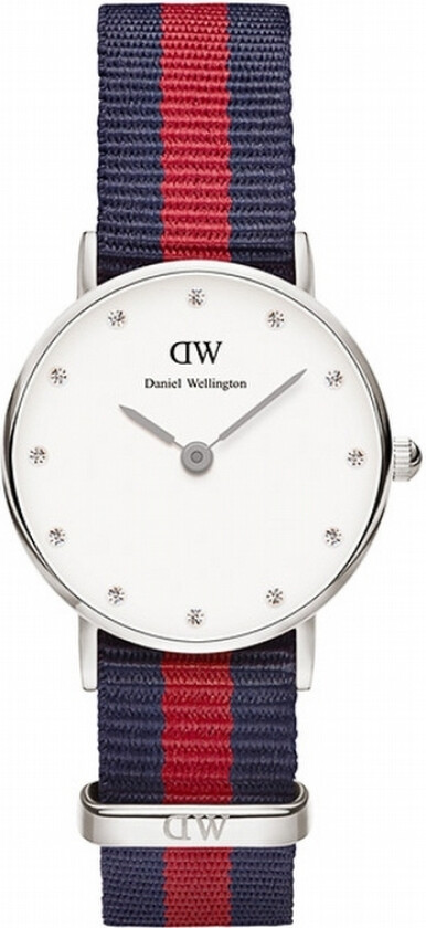 Classy Oxford DW00100072 - Kvarts - Sølv - Dameklokker - Stoff - Mineral