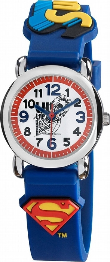 Superman Children's Watch S54200-117 - Kvarts - Sølv - Barneklokker - Gummi - Mineral