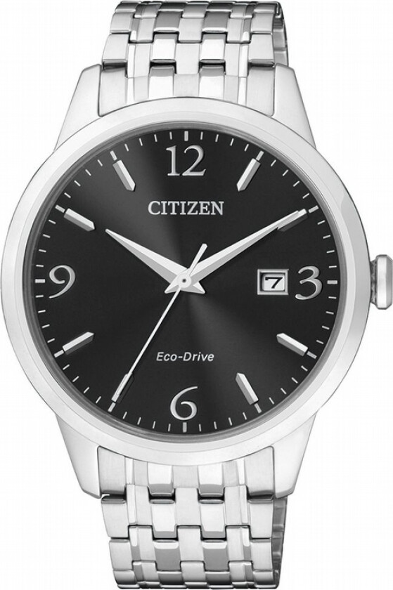 BM7300-50E - Stilren herreklokke med Eco-drive teknologi - Kvarts - Sølv - Herreklokker - Rustfritt stål - ledd m/pin - Safir