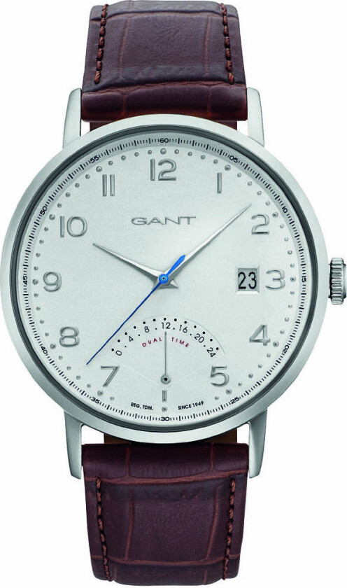 Pennington Leather Dual time GT022001 - Kvarts - Sølv - Herreklokker - Skinn - Mineral