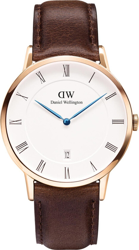 Dapper Bristol Herreklokke, Rosé gull, 38mm - Kvarts - Rosegull - Herreklokker - Skinn - Mineral