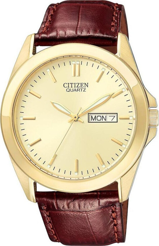 Mens Quartz Gold Brown Leather BF0582-01P - Kvarts - Gull - Herreklokker - Skinn - Mineral