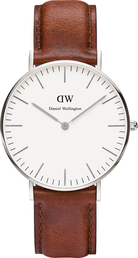 Classic St Mawes Dameklokke, Sølv, 36mm - Kvarts - Sølv - Dameklokker - Skinn - Mineral