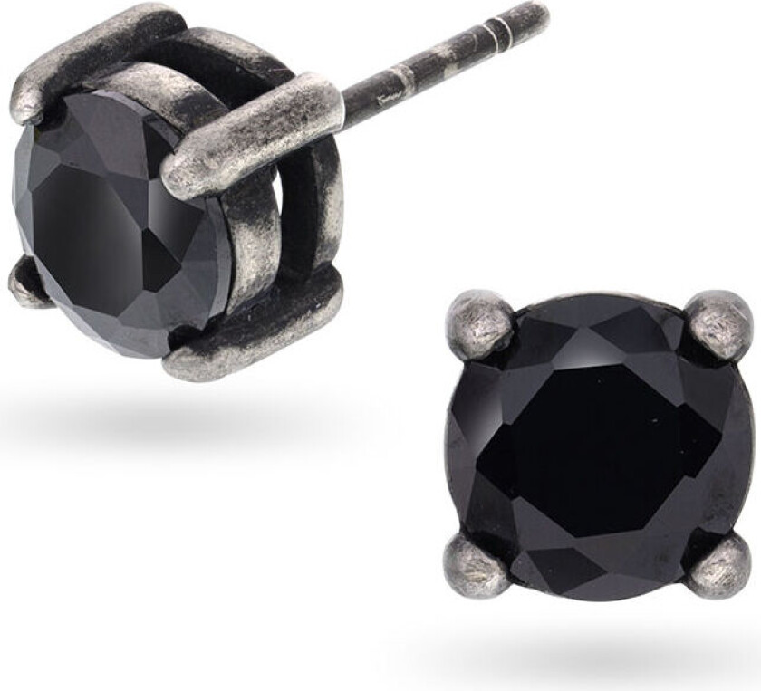 , Øredobber i stål med sort zirkonia