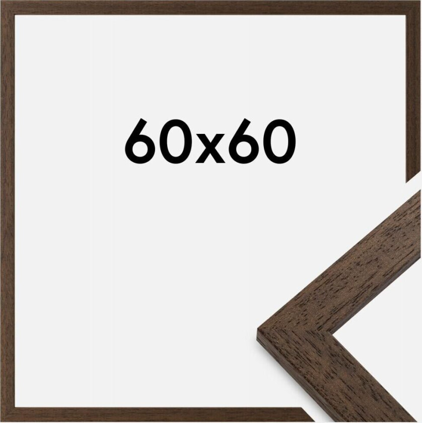 Ramme Brown Wood Akrylglass 60x60 Cm