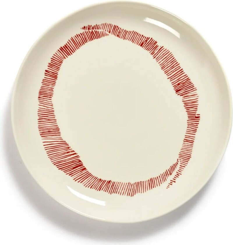 Ottolenghi Feast tallerken S Ø19 cm 2-pakning White stripes-red