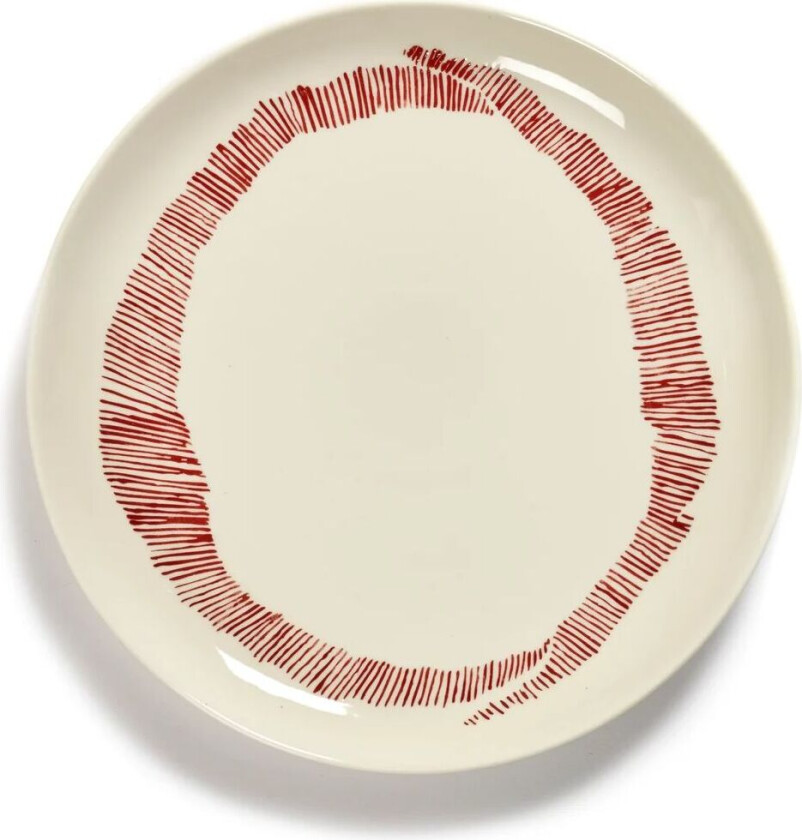 Ottolenghi Feast tallerken M Ø22,5 cm 2-pakning White stripes-red