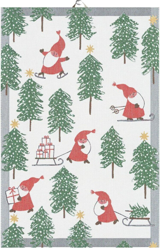 Tomtesprång kjøkkenhåndkle 40x60 cm Hvit-grønn-rød
