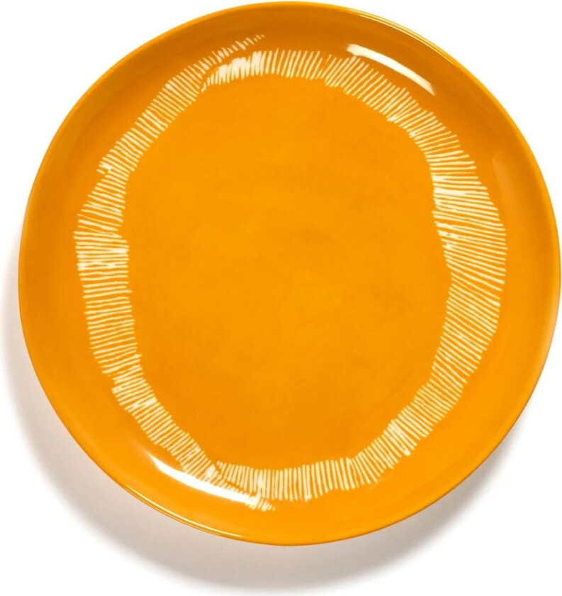 Ottolenghi Feast tallerken M Ø22,5 cm 2-pakning Yellow stripes-white