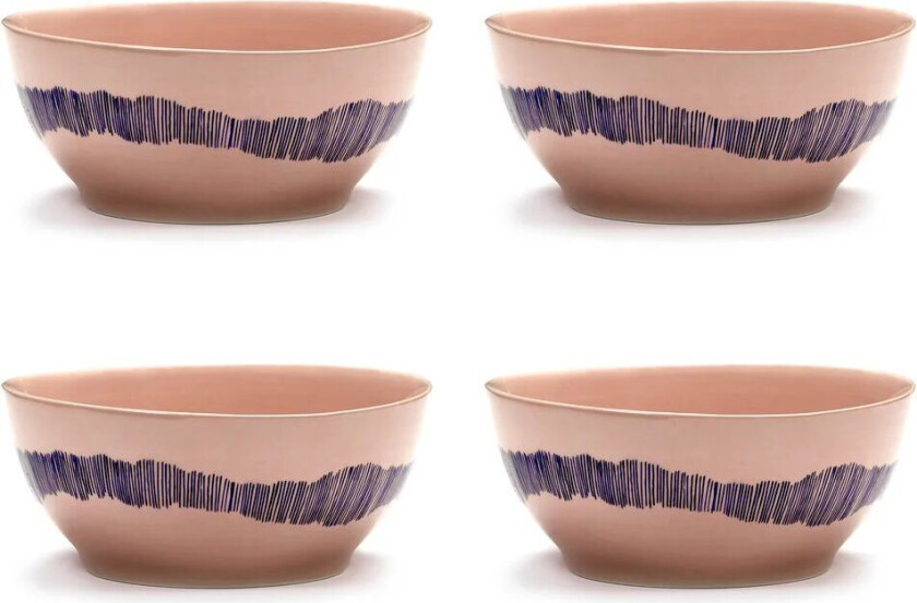 Ottolenghi Feast skål S Ø15 cm 4-pakning Pink stripes blue