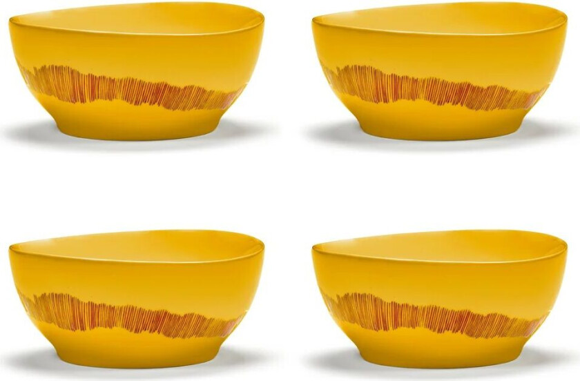 Ottolenghi Feast skål S Ø15 cm 4-pakning Yellow stripes red