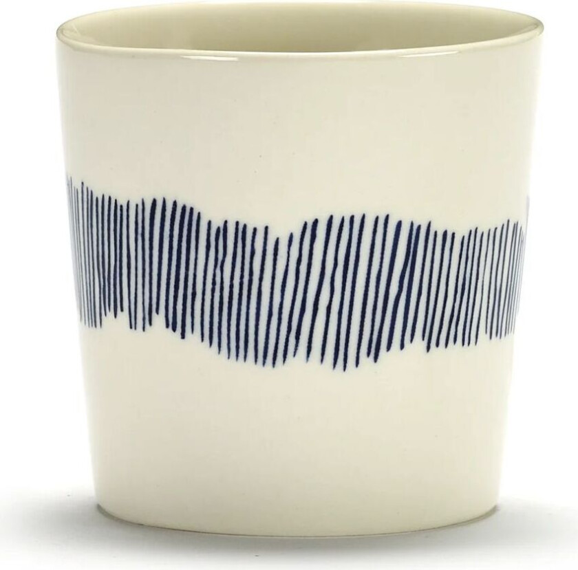 Ottolenghi Feast kaffekopp 25 cl 4-pakning White stripes-blue