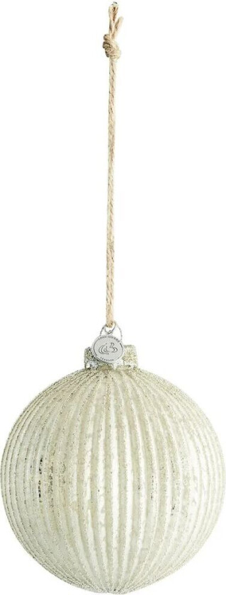 Norille julekule Ø11 cm Off white, riflet