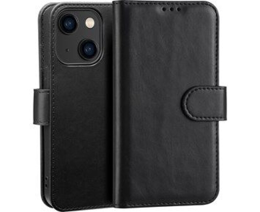 PU-deksel og -lommebok til iPhone 14 – svart