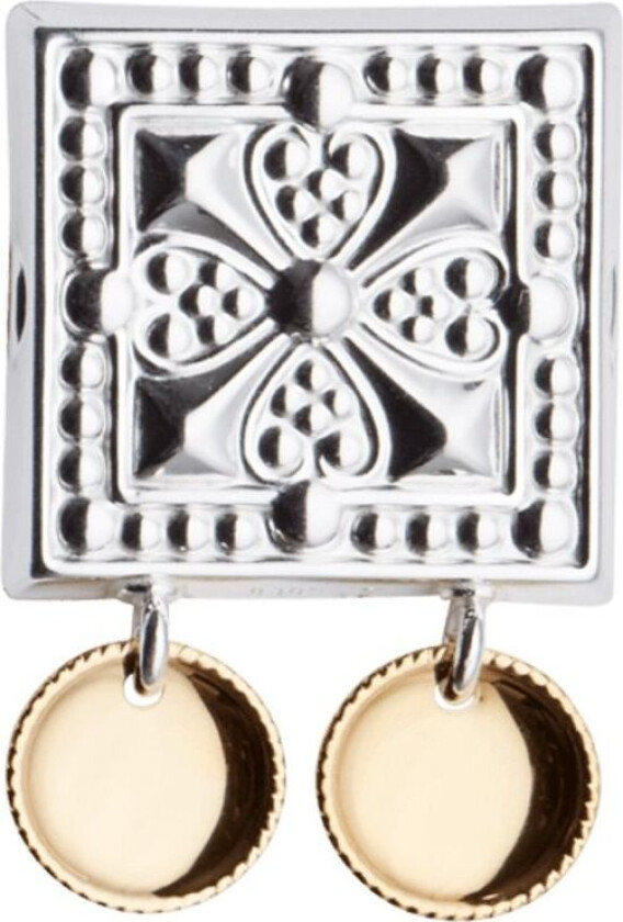 Beltestøl i 830 hvitt sølv med forgylte løv