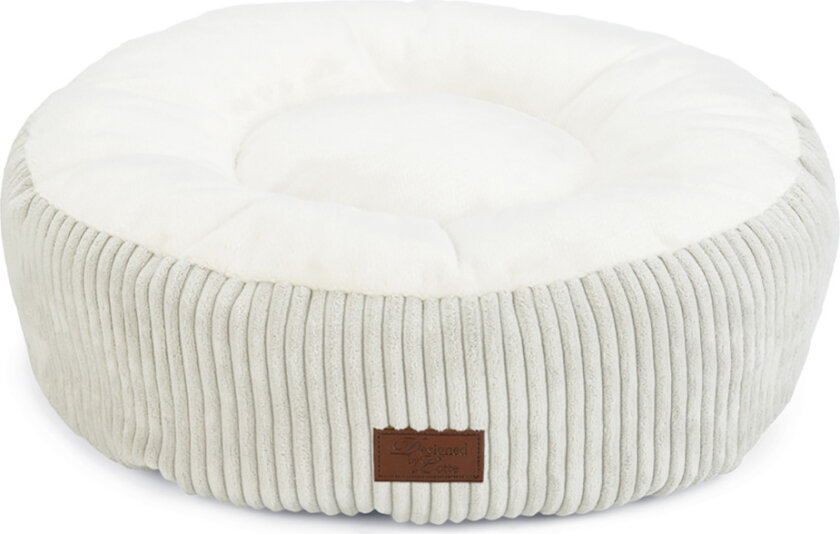 Designet av Lotte katteseng Ribbet - ca. Ø 50 x H 17 cm, lys grå