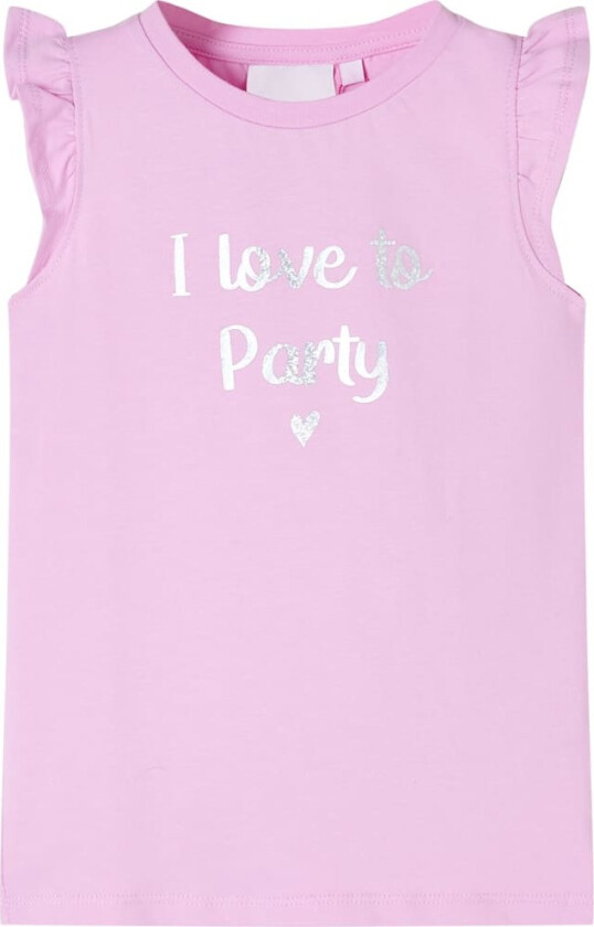 T-skjorte for barn med volangermer lilla 104