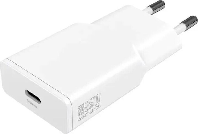 PD Slim Vegglader GaN 25W med USB-C - Hvit