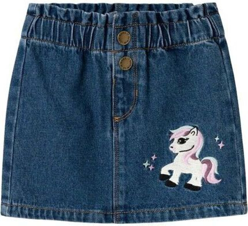 Name It Nmfsienna olaskjørt til småbarn, Dark Blue Denim