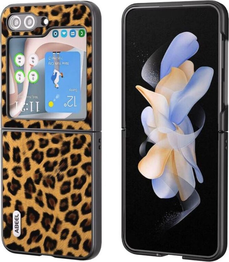 Leopardmønsterdeksel Samsung Galaxy Z Flip 5 - Gull