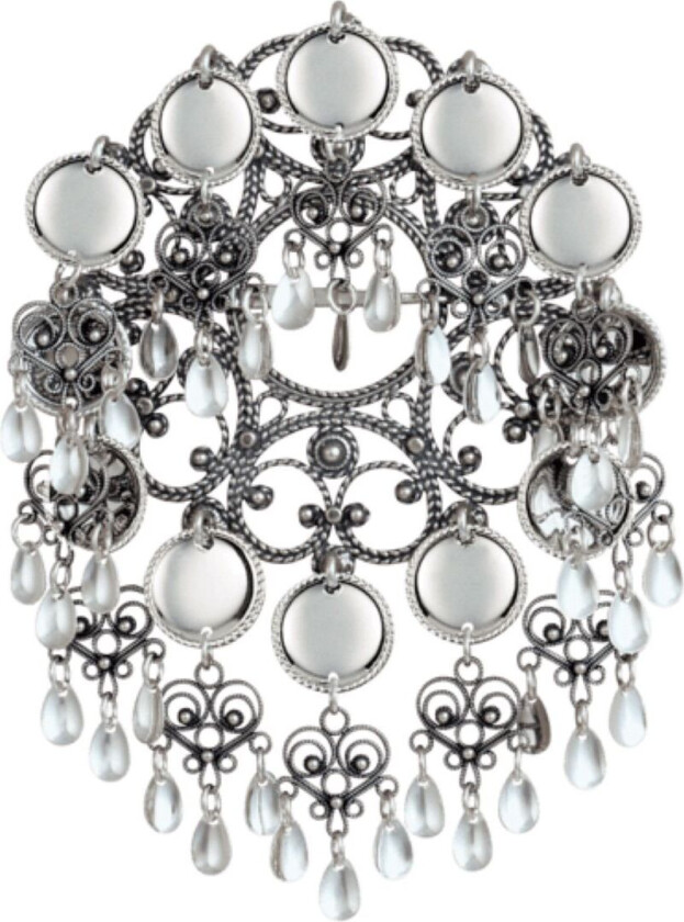 Sølje i 830 oksidert sølv med trådkantlauv