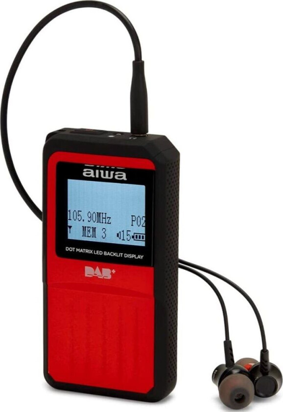 Radio Aiwa Rød DAB/DAB+/FM LED-skjerm