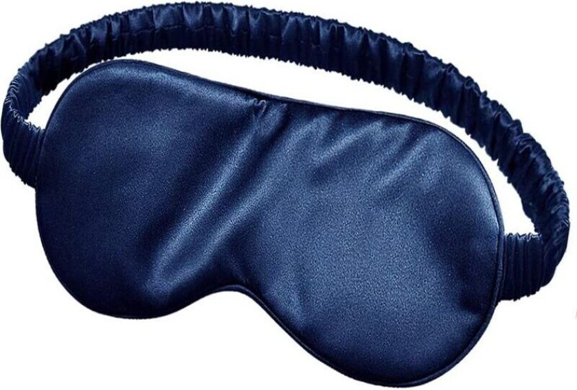 Sovemaske i kunstig silke med strikk Mørkeblå