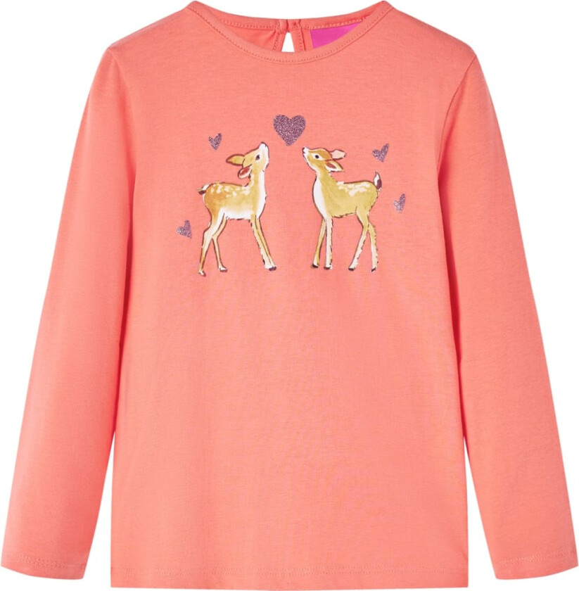 T-skjorte for barn med lange ermer korall 116