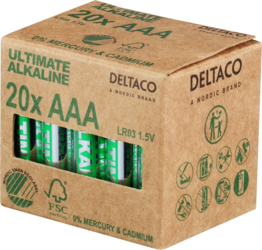 Ultimate Alkaline AAA-batteri, 20-pack