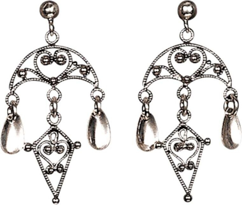 Øredobber Bergen i 830 oksidert sølv