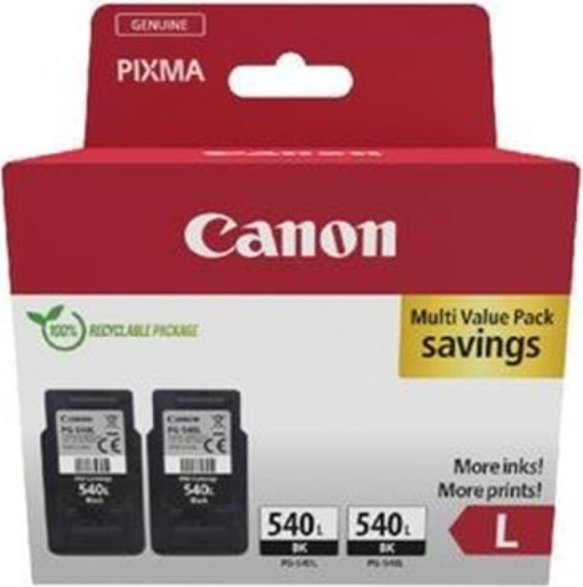 PG 540L Twin Pack - Blekkpatron Svart