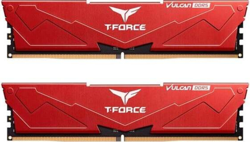 T-Force Vulcan DDR5-6400 - 32GB - CL40 - Dual Channel (2 pcs) - Intel XMP - Rød