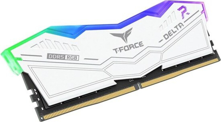 T-Force Delta RGB DDR5-6000 - 32GB - CL38 - Single Channel (1 pcs) - Intel XMP - Hvit med RGB