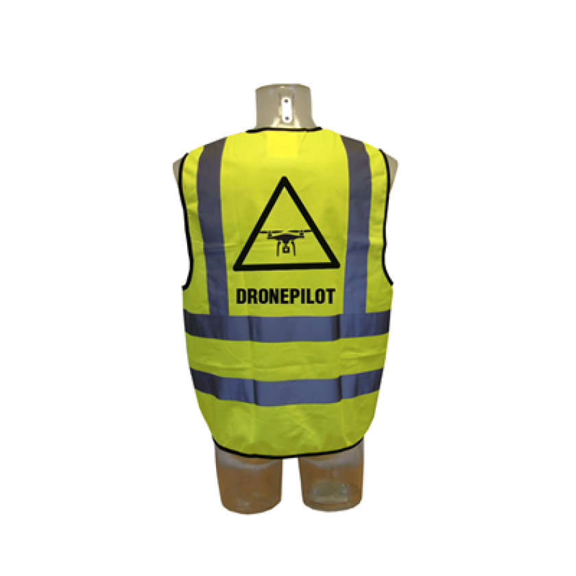 Refleksvest dronepilot - Gul farge - Str. XL