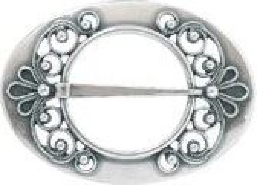 Sjalfeste brosje i 830 oksidert sølv