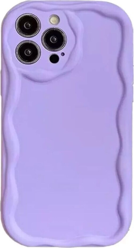 iPhone 15 Pro Fleksibelt Plast Deksel m. Bølgete Kanter - Lilla
